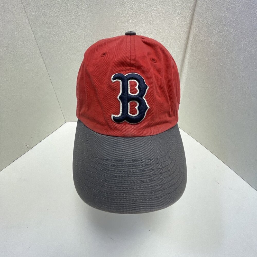 VINTAGE BOSTON RED SOX STRAPBACK Hat Cap Size MLB Baseball TWINS ENT RED & BLUE